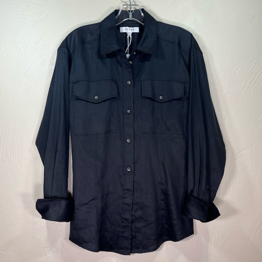 Frame Denim Black Button-Down Shirt